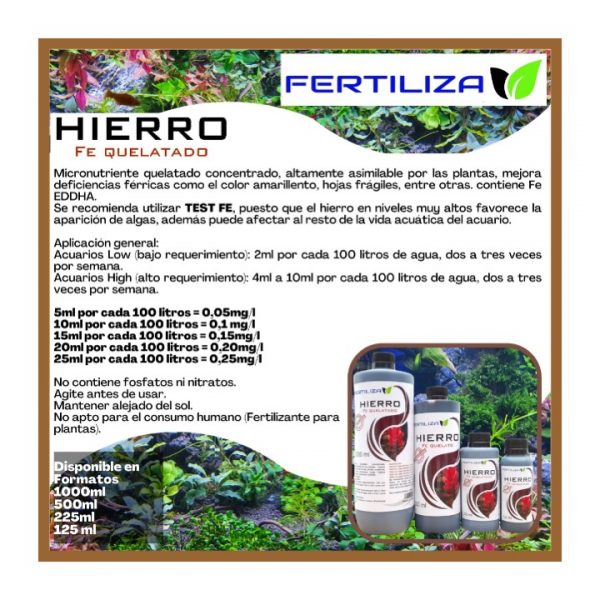 Hierro Fe + Quelato 1000 cc Fertiliza - Imagen 2