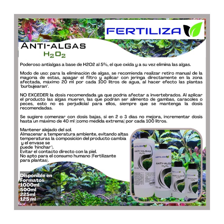 Antialgas H2O2 125 cc Fertiliza - Imagen 2
